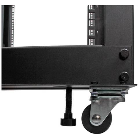 Armadio Server Rack con 4 staffe a Telaio Aperto 12U con profondita' regolabile, ruote orientabili e piedi di livellamento - Foto 2