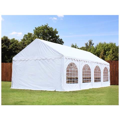 Tendone per feste 6x6 m PVC bianco 100% impermeabile Gazebo da giardino Tendone per feste 6x6 m PVC bianco 100% impermeabile Gazebo da giardino