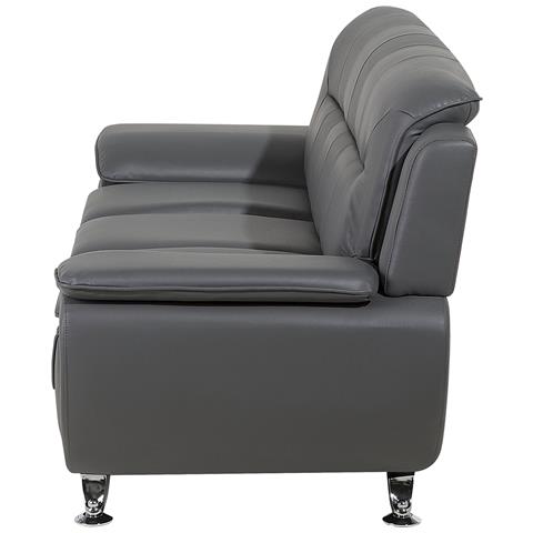 Divano 3 Posti In Pelle Sintetica Grigia Leira - Foto 33