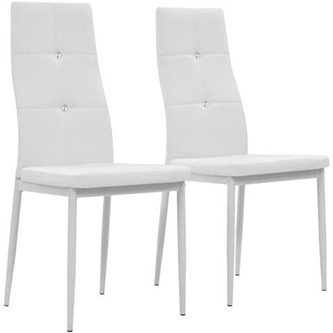 Sedie Sala Da Pranzo 2 Pz Pelle Artificiale 43x43,5x96cm Bianco - Foto 1