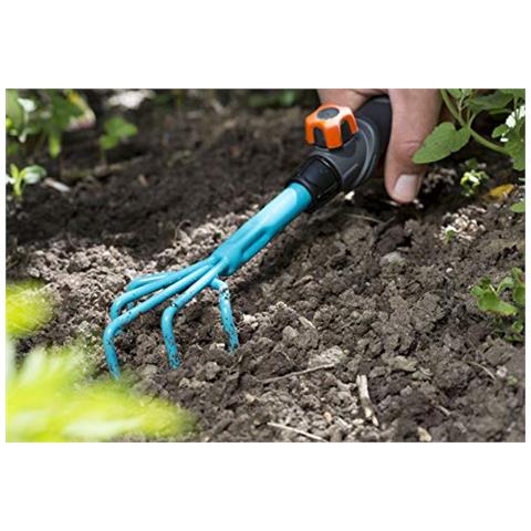 Sarchiatore per fiori combisystem : Piccolo ragno a 5 denti per dissodare il terreno, impugnatura ergonomica, protetta dal corrosione (892320) - Foto 2