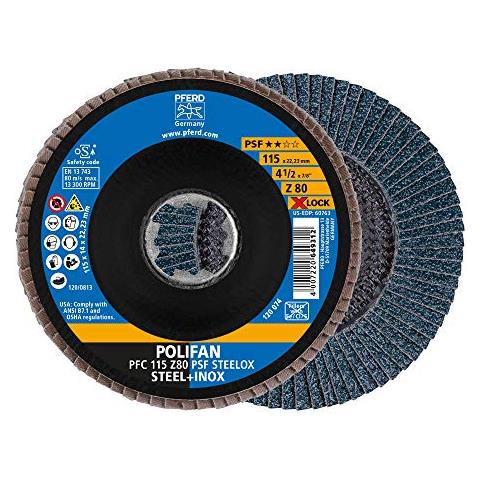 HORSE Disco a ventaglio Polifan 115 millimetri zircone Corin Fatto, grana 80, PSF STEELOX, XLOCK millimetri 22,23, 10 pezzi come un'elevata Convenienza grazie al taglio aggressivo e un Una buona Durata - Foto 1