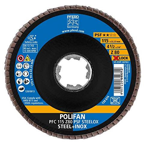 HORSE Disco a ventaglio Polifan 115 millimetri zircone Corin Fatto, grana 80, PSF STEELOX, XLOCK millimetri 22,23, 10 pezzi come un'elevata Convenienza grazie al taglio aggressivo e un Una buona Durata - Foto 2