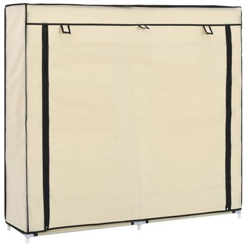Scarpiera Con Rivestimento In Tessuto Crema 115x28x110 Cm - Foto 1