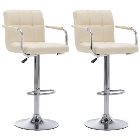 Sedie Da Bar 2 Pz Crema In Tessuto - Foto 1