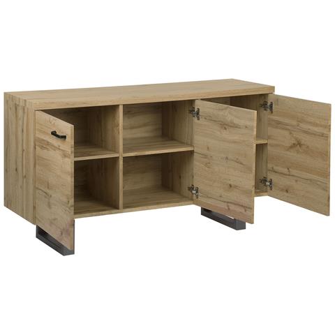 Credenza A 3 Ante Colore Legno Naturale Timber - Foto 20