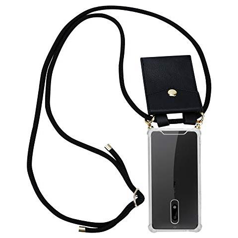 Catena Di Telefoni Cellulari Compatibile Con Nokia 5 2017 In Nero - Coperchio Protettivo In Silicone Con Anelli D'oro, Cinturino In Corda E Custodia Staccabile - Foto 1