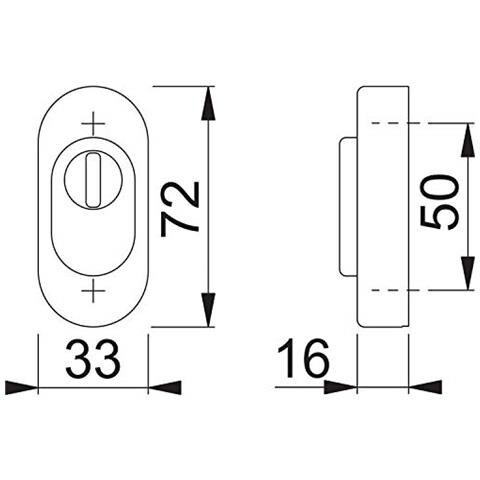 Sh Cilindro Di Rosette Esterno Ovale, Con Nucleo Antiscasso, In Acciaio Inox Opaco, 1 pezzi, 2159082 - Foto 3