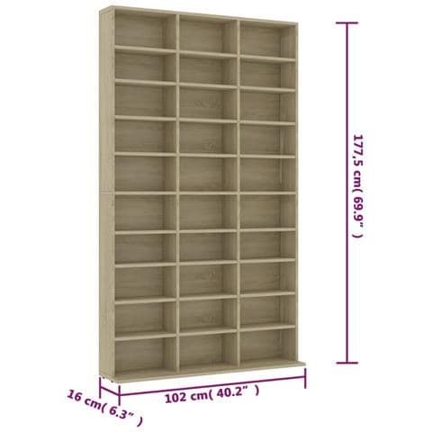 Armadietto TV Rovere Sonoma 102x16x177,5cm in Legno Multistrato - Foto 6