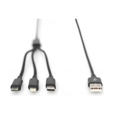 Kabel 3-in-1 Kabel USB-A auf Lighning / MicroUSB / USB-C - Foto 1