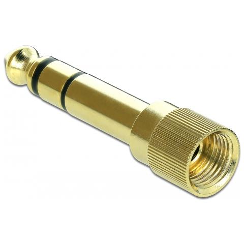 Adattatore Delock Da Spina Jack Da 6,35 Mm A Presa Jack Da 3,5 Mm A 3 Pin - Foto 1