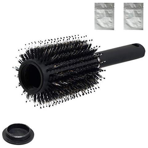 Rotonda Spazzola Con Hidden Compartimento Cassaforte Di Diversione Spazzola Per Capelli Nascondere Contenitore Per I Gioielli Denaro E Oggetti Di Valore Incl. 2 Impermeabili E Airproof Borse Nero - Foto 1
