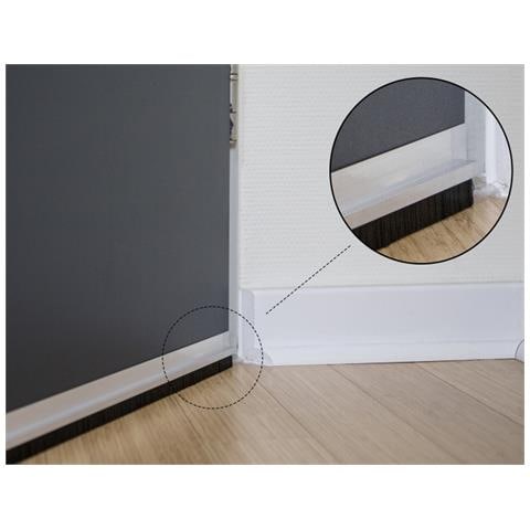 Nastro a spazzola da 20 mm con profilo in alluminio diritto - lunghezza 1 m - Foto 3