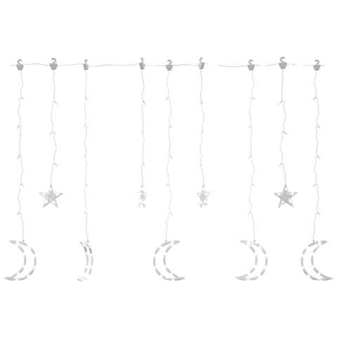 Luci Fatate Stella e Luna con Telecomando 138 LED Bianco Freddo - Foto 1