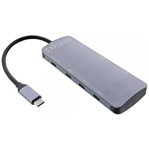 Hub Usb 3.2 Gen. 2, 4x Usb-c + 3x Usb-a, Pd 100w, Alluminio, Grigio - Foto 6