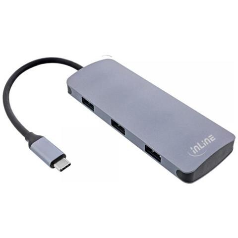 Hub Usb 3.2 Gen. 2, 4x Usb-c + 3x Usb-a, Pd 100w, Alluminio, Grigio - Foto 1