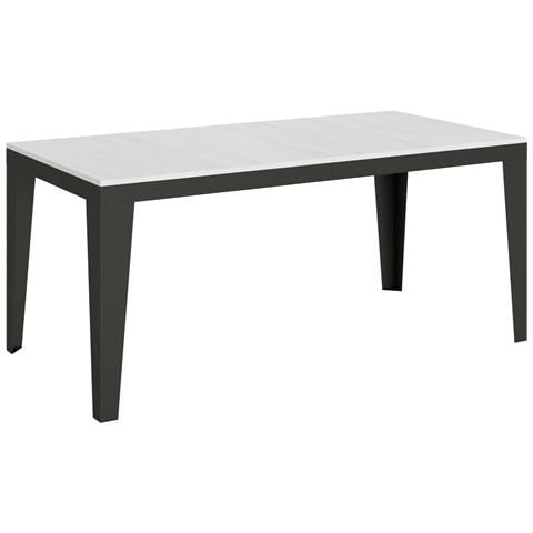 Tavolo Allungabile 90x180/284 Cm Flame Evolution Telaio Antracite - Bianco Frassino - Foto 5