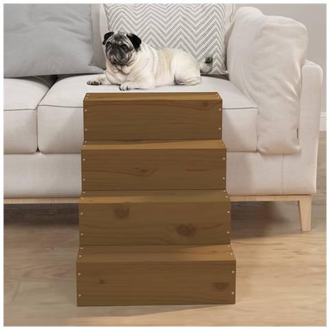 Scala Per Animali Miele 40x49x47 Cm In Legno Massello Di Pino - Foto 2