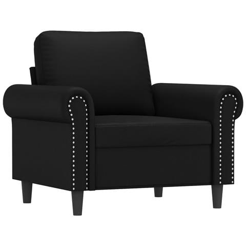 Poltrona Nera 60 Cm In Similpelle - Foto 2