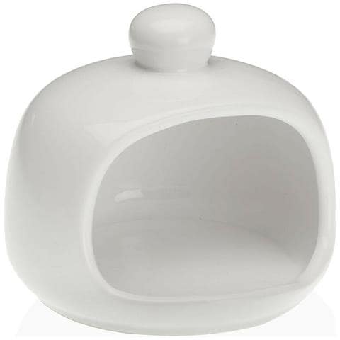 Portaspugne Da Lavandino Bianco Ceramica 12 X 10 X 12 Cm Dolomite - Foto 1