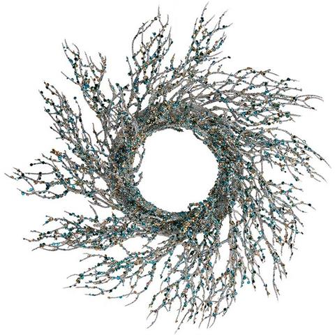 Ghirlanda Di Natale Ramo Azzurro Plastica 50 X 10 X 50 Cm (2 Unità) - Foto 2