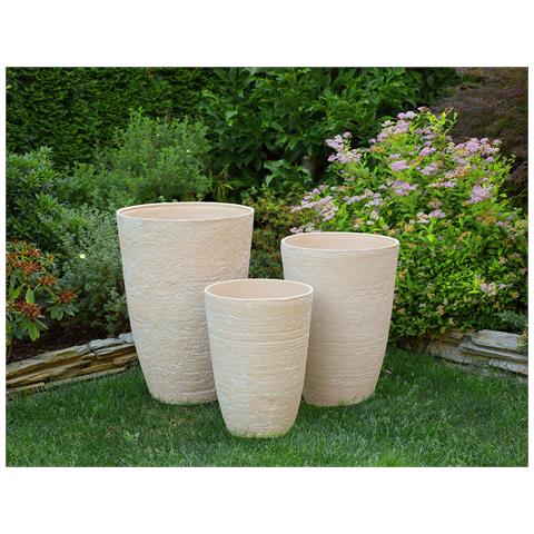 Set Di 2 Vasi Beige Sabbia 35 X 35 X 50 Cm Camia - Foto 1