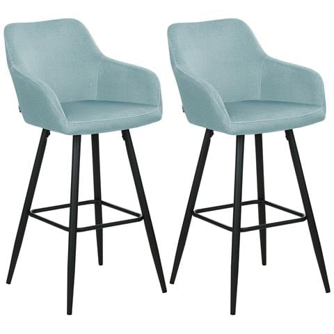 Set Di 2 Sedie Alte Casmalia Velluto Azzurro - Foto 2