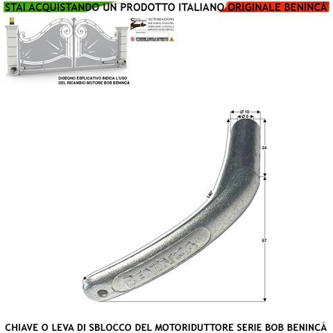 Chiave Per Lo Sblocco Del Motoriduttore Bob Della Benincà Leva Utile Per L'aperetura Cancello In Mancanza Di Rete Elet - Foto 1