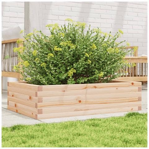 Fioriera Da Giardino 90x60x23 Cm In Legno Massello Di Pino - Foto 1