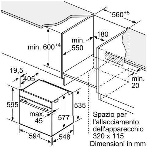 Forno Elettrico da Incasso Serie 8 HBG7341B1 Capacità 71 L Multifunzione Ventilato Potenza 3600 W Colore Nero - Foto 8