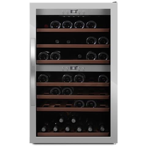 Cantinetta Vino SW-66S a Libera Installazione con Doppia Temperatura Capacità 66 Bottiglie Classe F Colore Acciaio Inossidabile - Foto 1