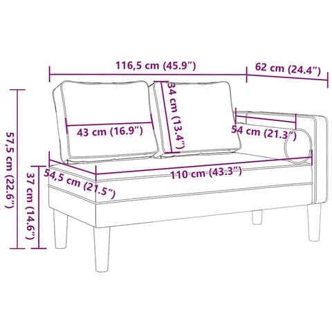 Chaise Longue Con Cuscini Tortora In Tessuto - Foto 2