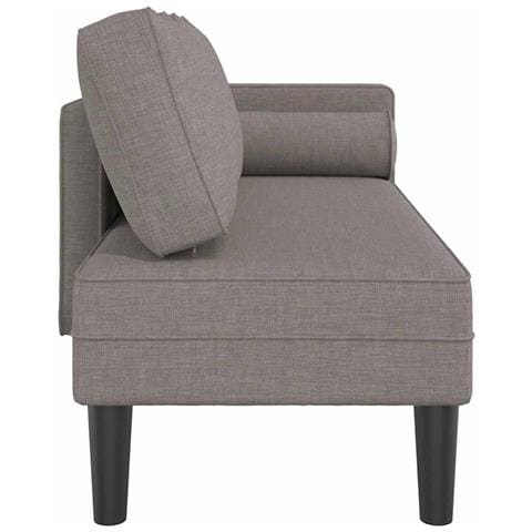 Chaise Longue Con Cuscini Tortora In Tessuto - Foto 8