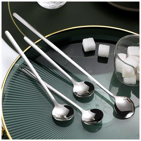 Elegante Set Di Cucchiai Da Dessert In Argento - Foto 4