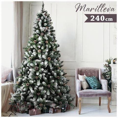 Albero Di Natale Innevato Marilleva 240cm 1388 Rami Super Folto con Pigne - Foto 1