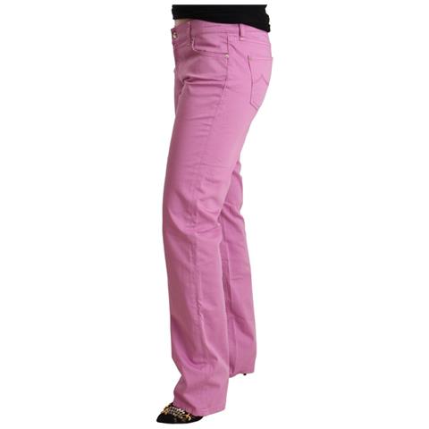 Jeans Affusolati In Denim A Vita Bassa In Cotone Rosa - W33 - Foto 2