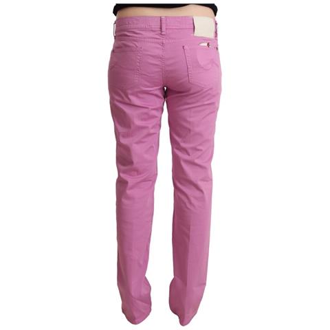 Jeans Affusolati In Denim A Vita Bassa In Cotone Rosa - W33 - Foto 3
