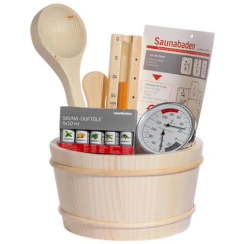 Sauna Box Sentimenti Ii (secchio, Cucchiaio, Clessidra, Hygroter, Thermometro, Essences) - Foto 1