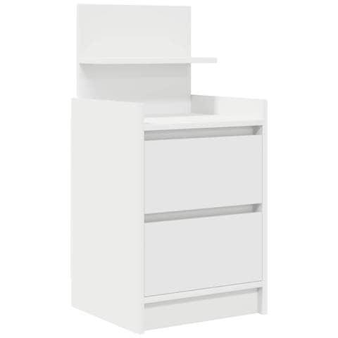 Comodini con 2 Cassetti 2 pz Bianco 38x34x80 cm - Foto 2