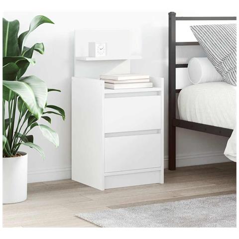 Comodini con 2 Cassetti 2 pz Bianco 38x34x80 cm - Foto 1