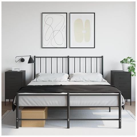 Comodini 2 Pz Neri 36x39x68 Cm In Acciaio - Foto 1