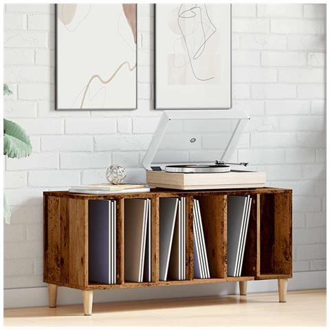 Mobile Porta Dischi Legno Antico 100x38x48 Cm Legno Multistrato - Foto 3