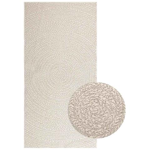 Tappeto Zizur Crema 100x200 Cm Aspetto Iuta Interni Ed Esterni - Foto 1