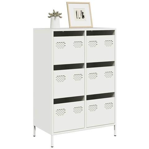 Credenza Bianca 68x39x101,5 Cm In Acciaio - Foto 1