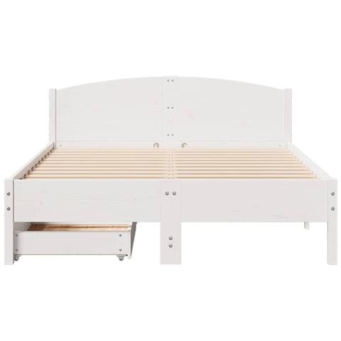 Letto senza Materasso Bianco 120x190 cm Legno Massello di Pino - Foto 10