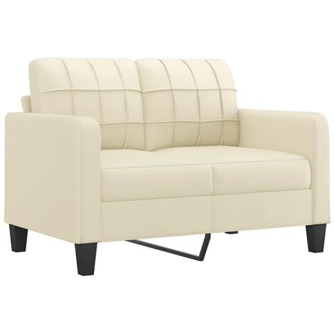 Set Di Divani 2 Pz Con Cuscini Crema In Similpelle - Foto 3