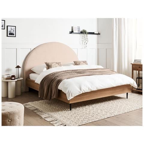 Letto Bouclé Millay 160 X 200 Cm Beige - Foto 1