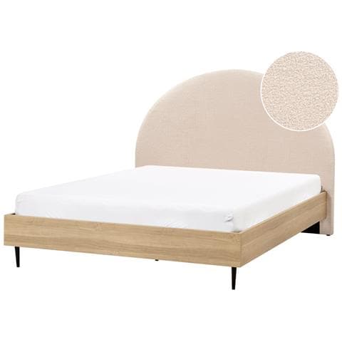 Letto Bouclé Millay 160 X 200 Cm Beige - Foto 2