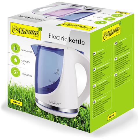 MR044 blue bollitore elettrico 1,7 L 2200 W Blu, Bianco - Foto 2