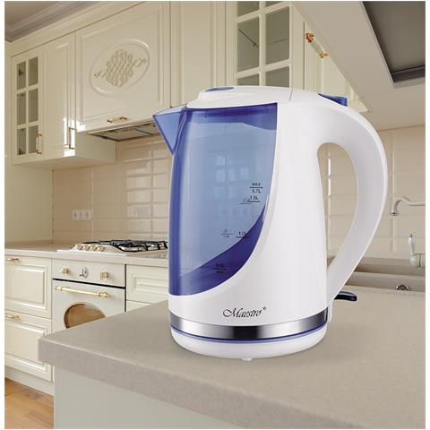 MR044 blue bollitore elettrico 1,7 L 2200 W Blu, Bianco - Foto 1